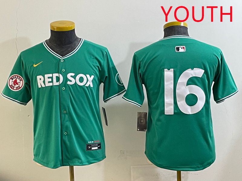 Youth Boston Red Sox #16 No Name Green Joint Name Nike 2025 MLB Jersey style 10